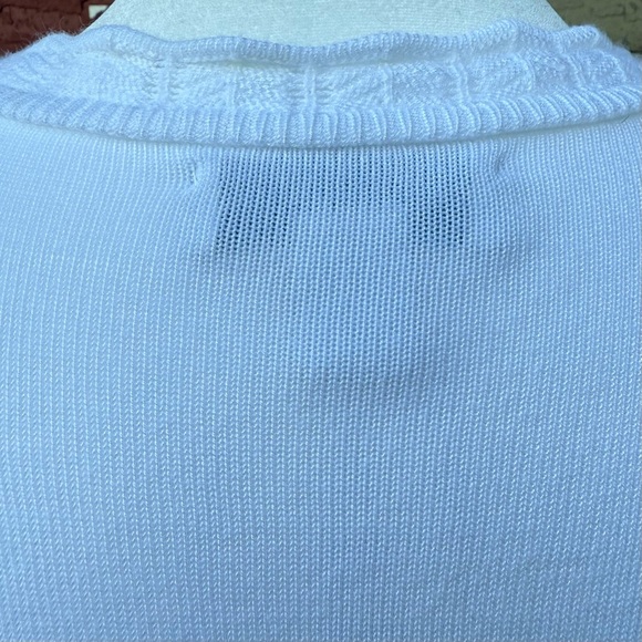 CJ Banks Scalloped Edge Eyelet White No Close Cardigan Sweater ⛄️ - Picture 8 of 12